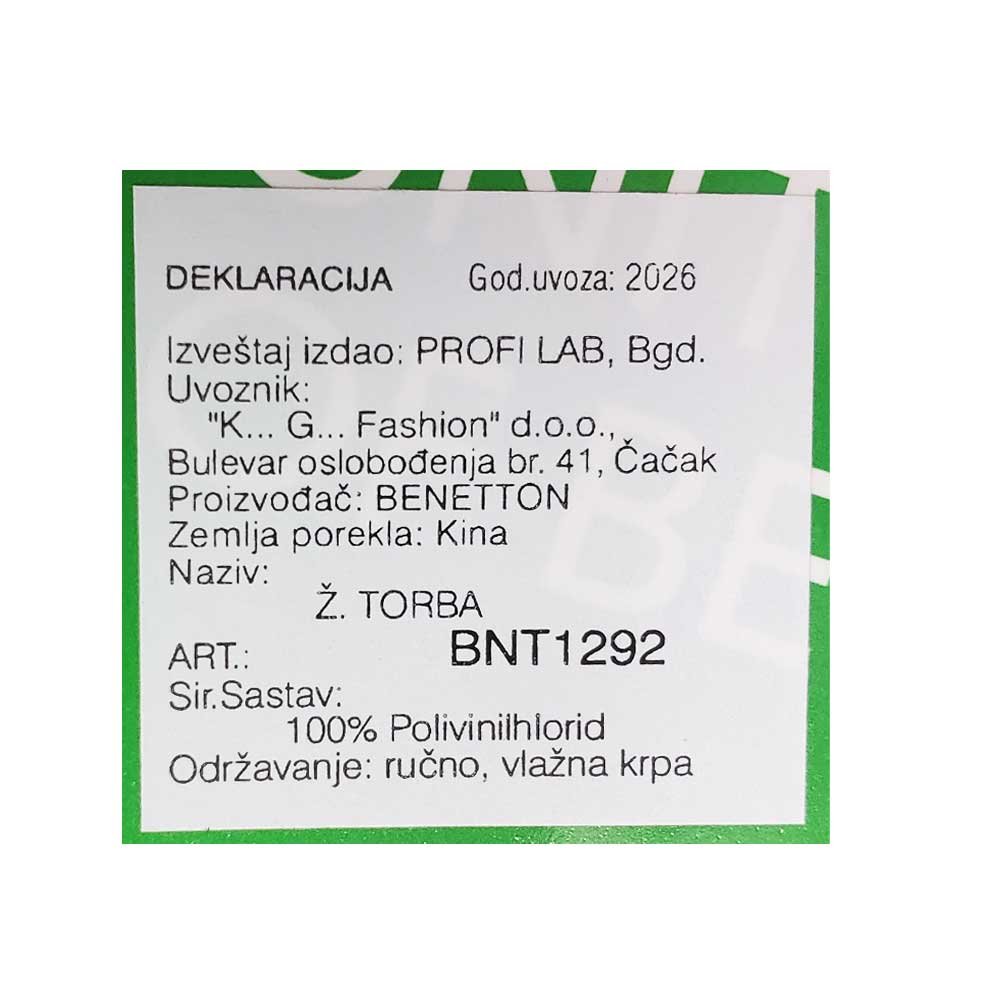 BNT1292-BLACK_099 Benetton torba 23*15*9 - bnt1292-black - Slika 6