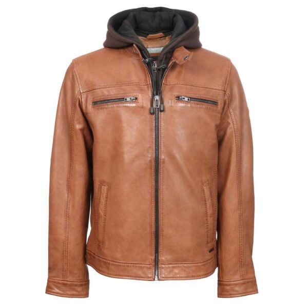 Invento kozna jakna philadelfia - 701125-cognac